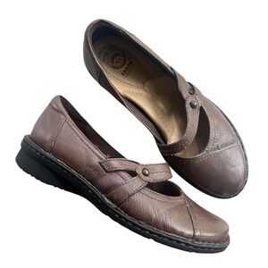 Earth Spirit Womens 8.5 Brown Leather Enid Mary Jane Flat Comfort Shoe 550394453